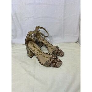 Sam Edelman Daniella Block Heel Sandal in Snakeskin Size 6 Wide
